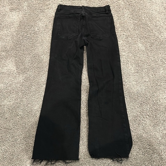 Mango Raw Hem Crop Flare Jeans (US 4, Black) - Picture 10 of 11